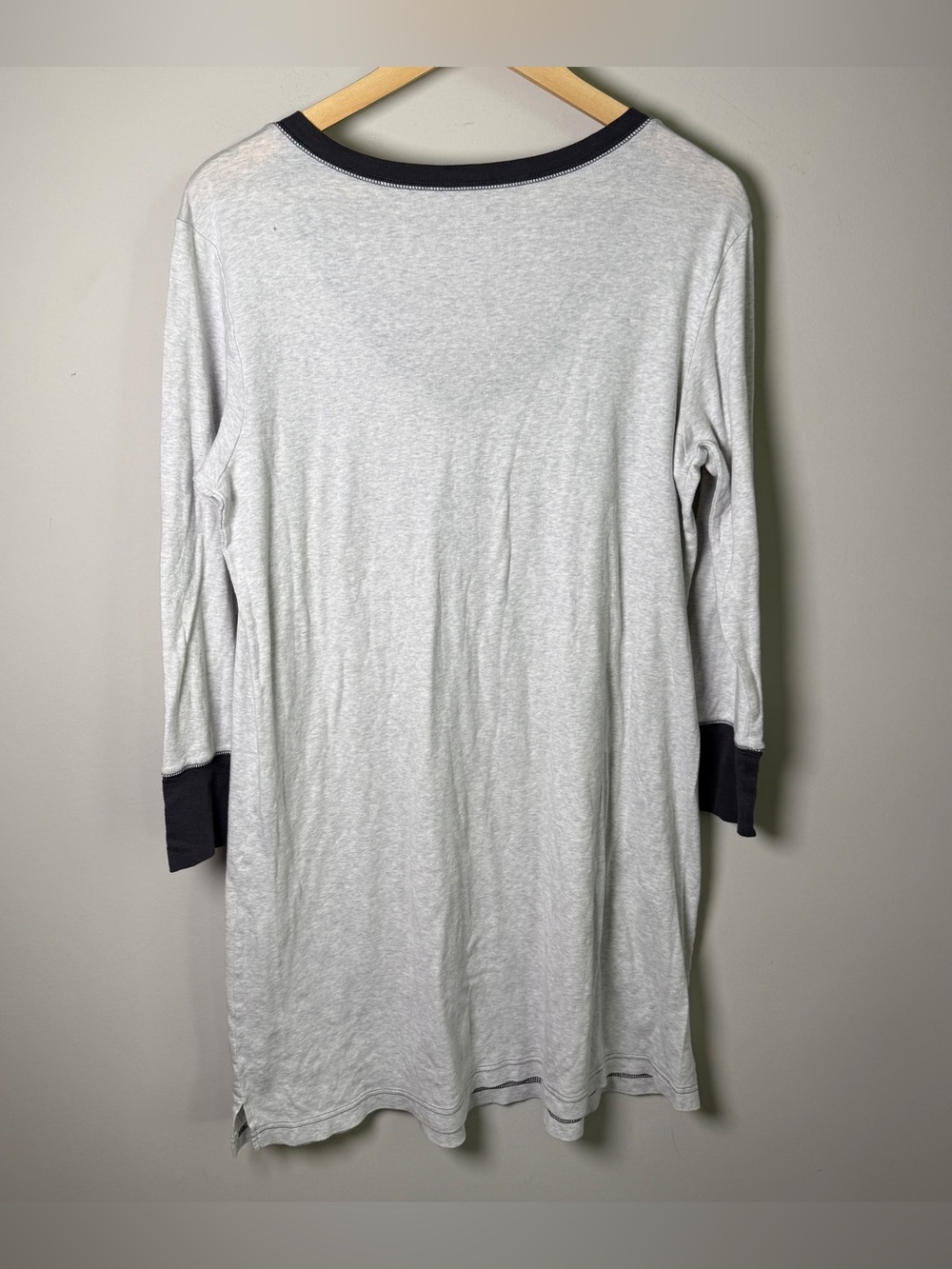 Victoria’s Secret VS Pure Cotton Sleep Shirt Nightgown Gray Black Trim Size XL - Picture 4 of 9